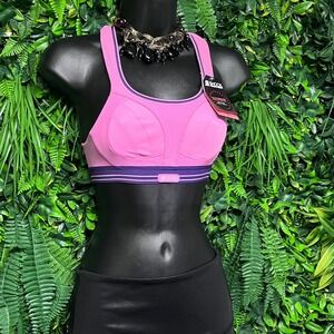 Shock Absorber Ultimate Run Sports Bra 30A Pink Purple Extreme High Impact 3661‎